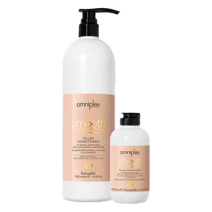 Omniplex Smooth Experience Filler Conditioner 1000ml by FarmaVita Italy — professional smoothing filler conditioner, back bar size, wholesale at Beauty Canada
