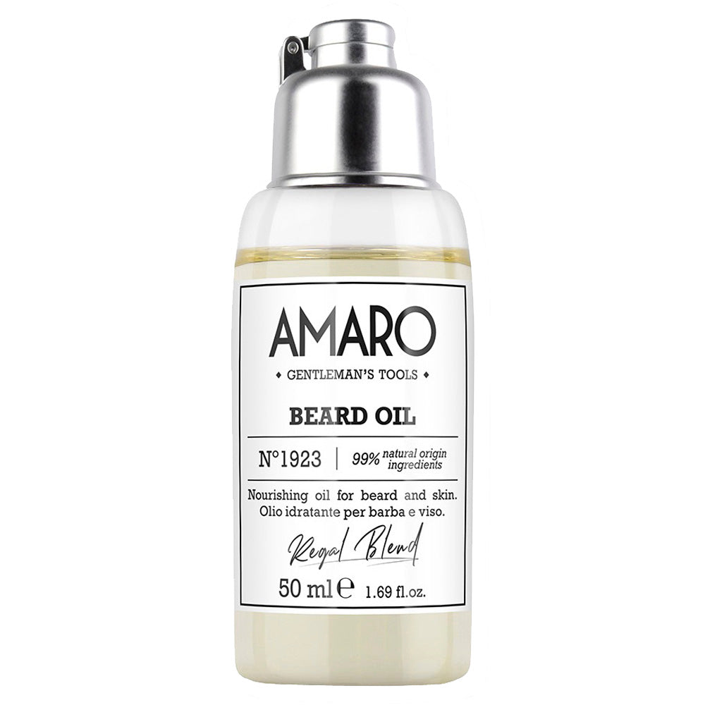 Amaro Beard Oil 50ml by FarmaVita Italy — professional nourishing beard oil with 99% natural origin ingredients, wholesale at Beauty Canada