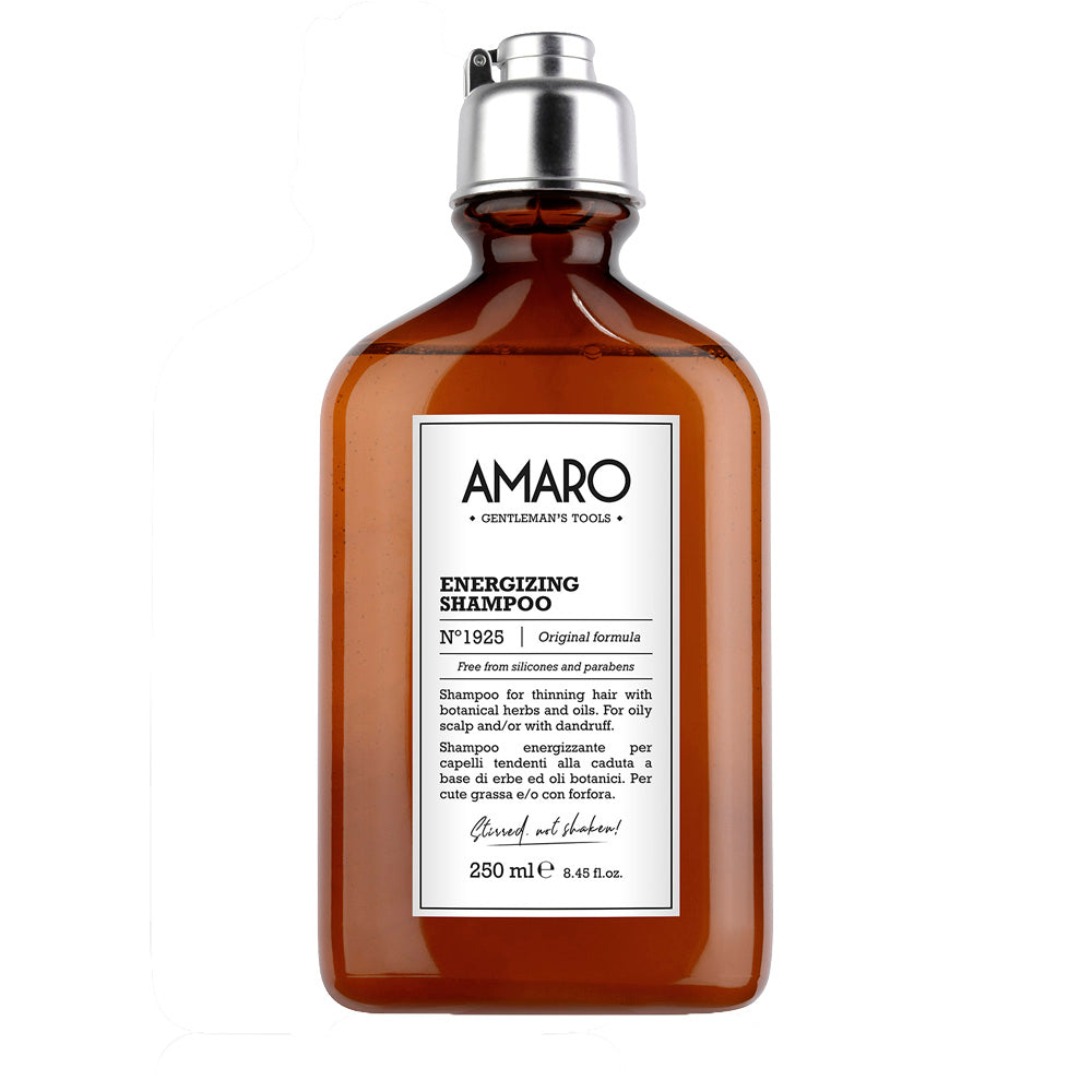 Amaro Energizing Shampoo 250ml by FarmaVita Italy — professional energizing scalp shampoo for thinning hair, wholesale at Beauty Canada