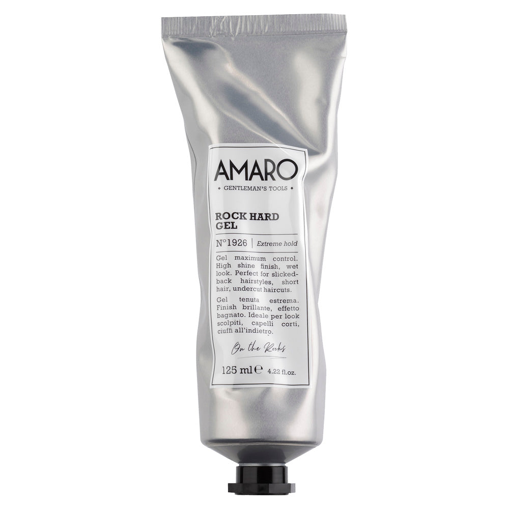 Amaro Rock Hard Gel 125ml by FarmaVita Italy — professional strong-hold high-shine styling gel, wholesale at Beauty Canada