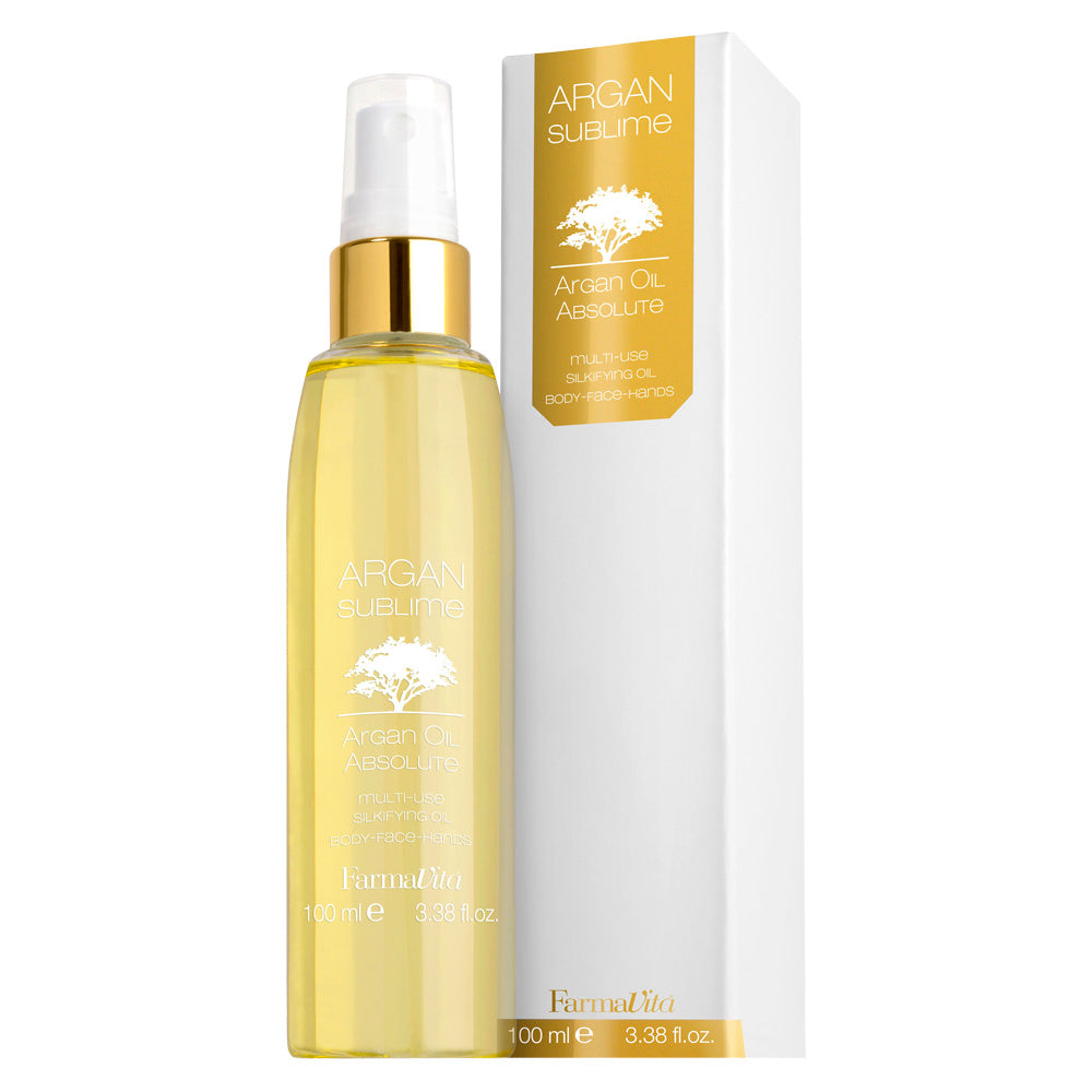Argan Sublime Absolute Body Oil 100ml by FarmaVita Italy — professional Argan dry body oil for soft, nourished skin, wholesale at Beauty Canada