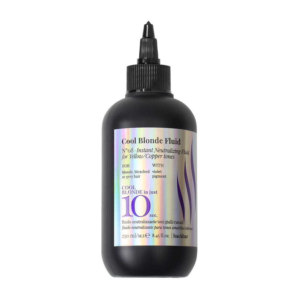 Back Bar Cool Blonde Fluid N°08 250ml by FarmaVita Italy — professional back bar cool blonde toning fluid to neutralize warmth, wholesale at Beauty Canada