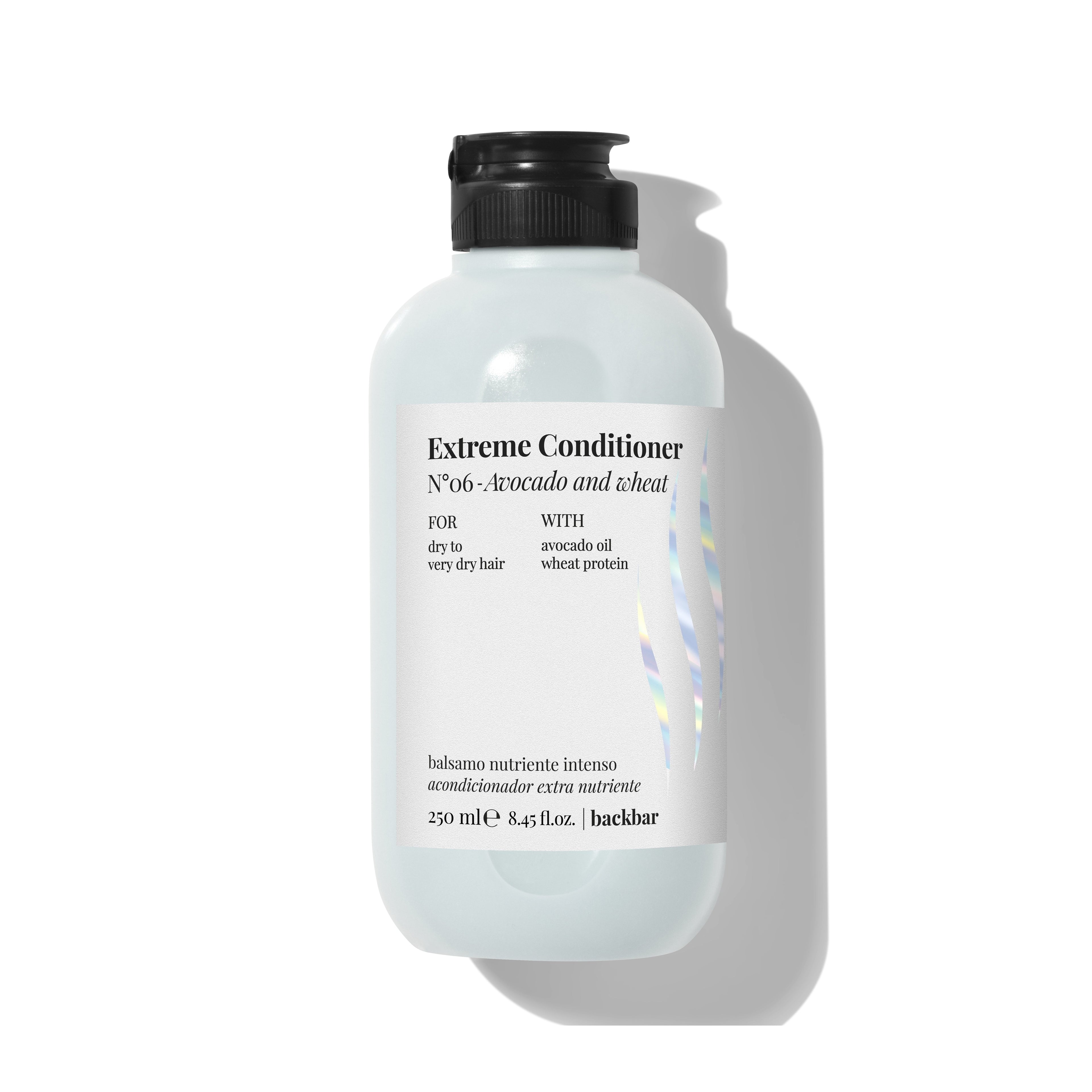 Back Bar Extreme Conditioner N°06 Avocado and Wheat by FarmaVita Italy — professional intensive conditioner for dry hair with avocado oil and wheat protein, 250ml retail size, wholesale at Beauty Canada