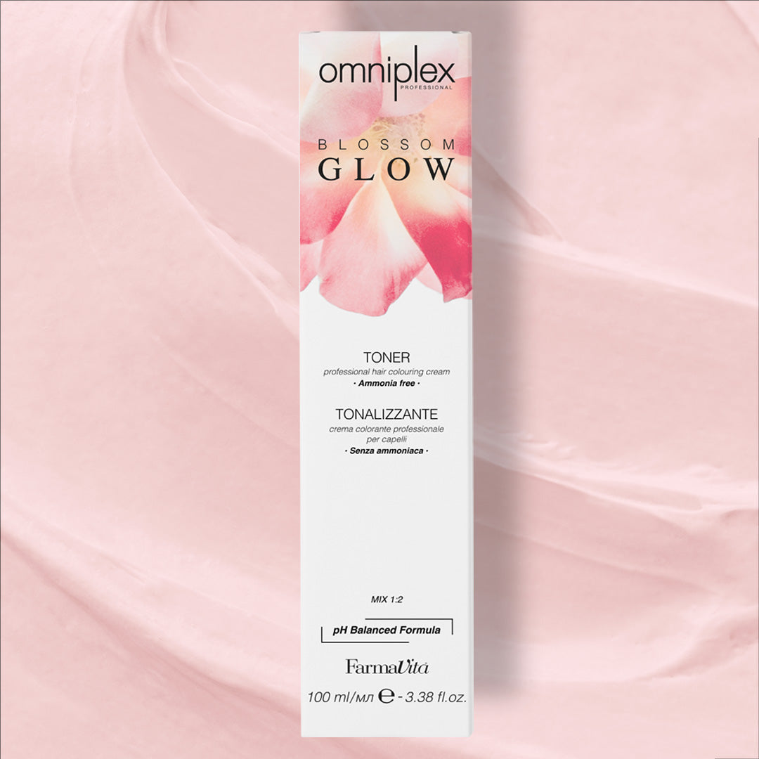 Omniplex Blossom Glow Hair Color Toner 100ml by FarmaVita Italy — professional ammonia-free hair colour toner for blondes, wholesale at Beauty Canada
