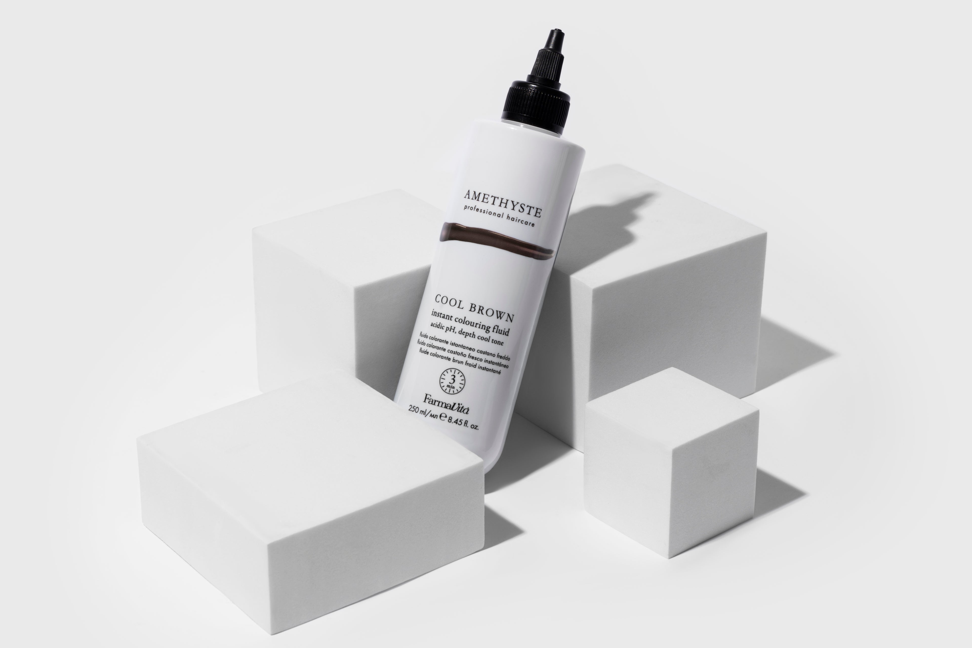 Amethyste Cool Brown Instant Colouring Fluid 250ml alternative product view — FarmaVita professional hair colour, Beauty Canada authorized Canadian distributor
