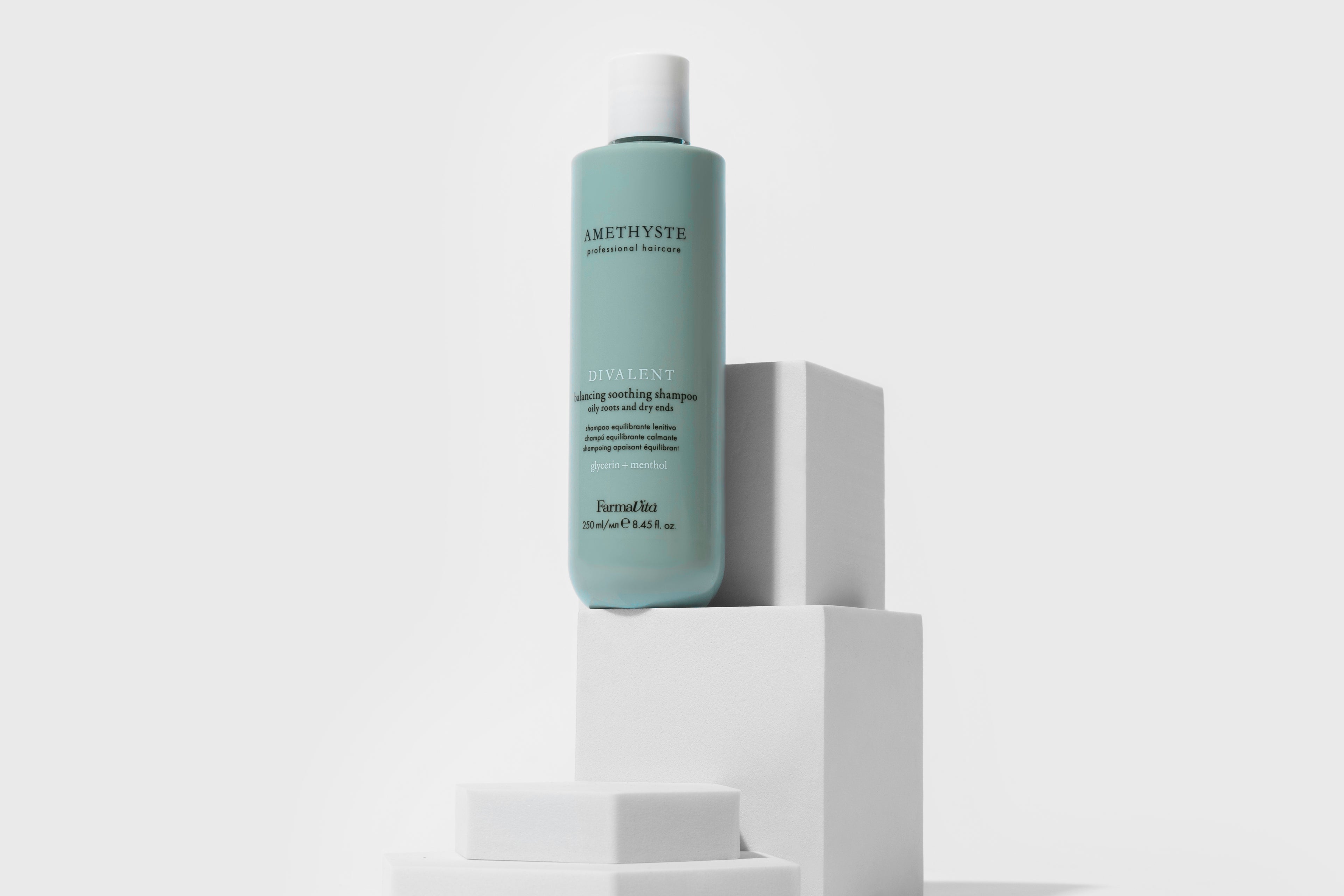 Amethyste Advance Divalent Balancing Soothing Shampoo 250ml alternative product view — FarmaVita professional scalp care, Beauty Canada authorized Canadian distributor