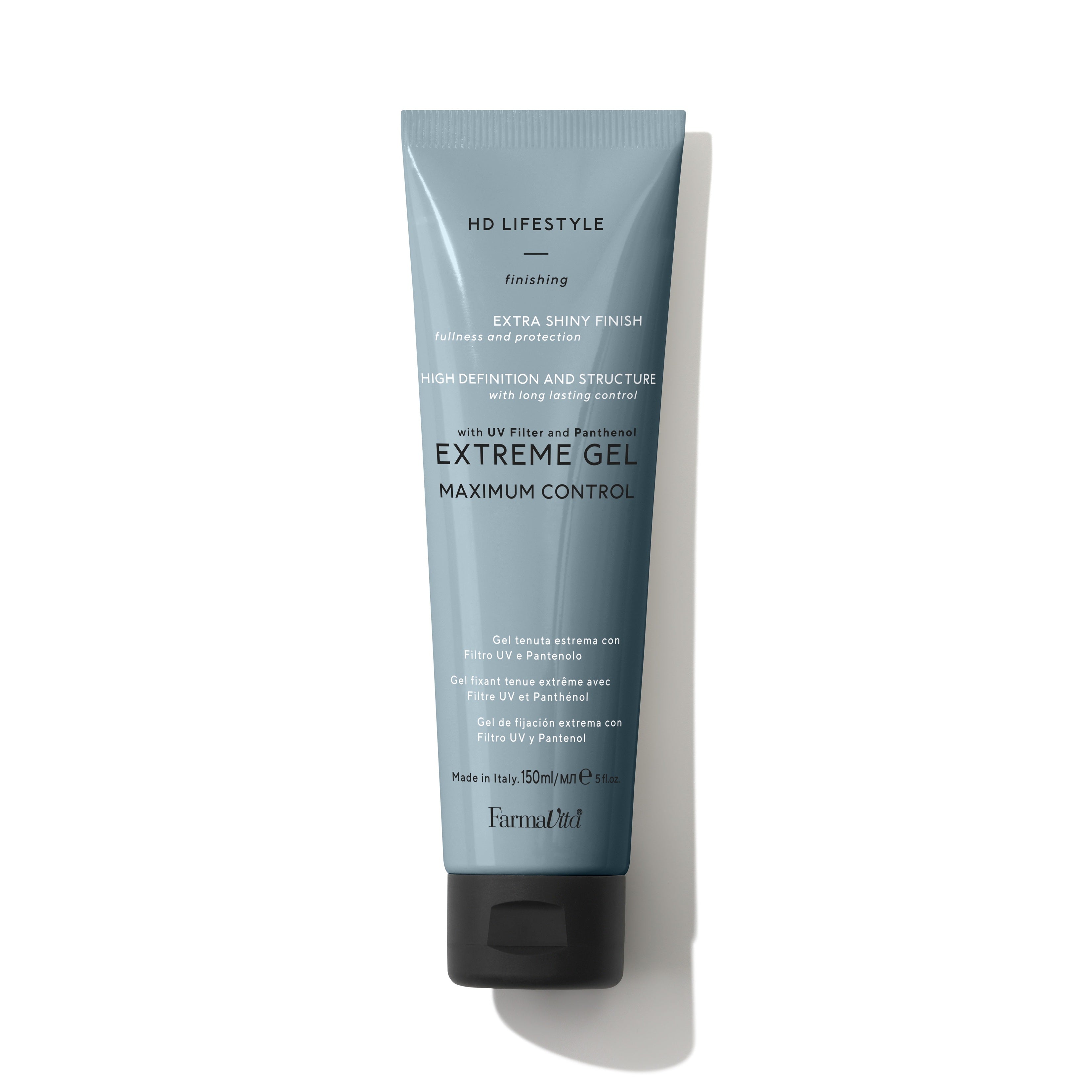HD Life Style Extreme Gel 150ml by FarmaVita Italy — professional maximum-hold styling gel, wholesale at Beauty Canada