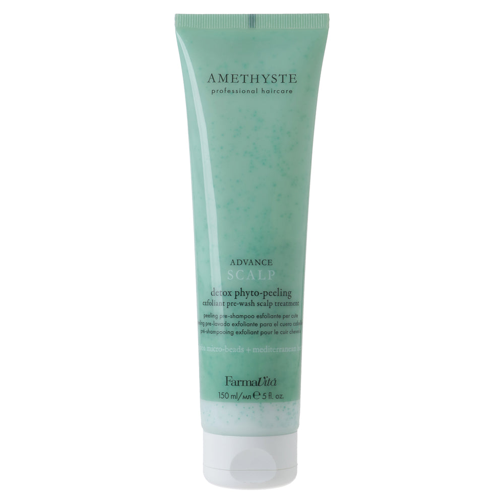 Amethyste Advance Scalp Detox Phyto-Peeling Mask 150ml by FarmaVita Italy — professional pre-shampoo phyto-peeling mask for scalp detox, wholesale at Beauty Canada