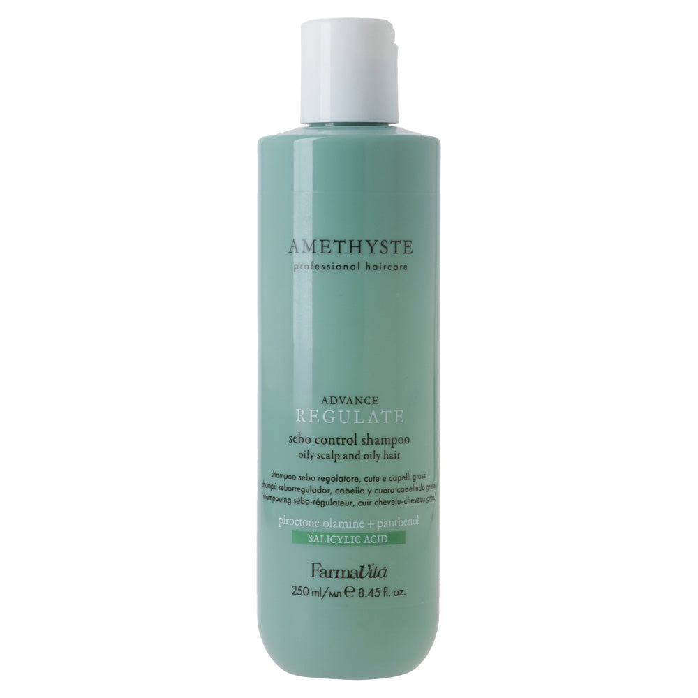 Amethyste Advance Regulate Sebo Control Shampoo 250ml by FarmaVita Italy — professional sebum-regulating shampoo for oily scalp, wholesale at Beauty Canada