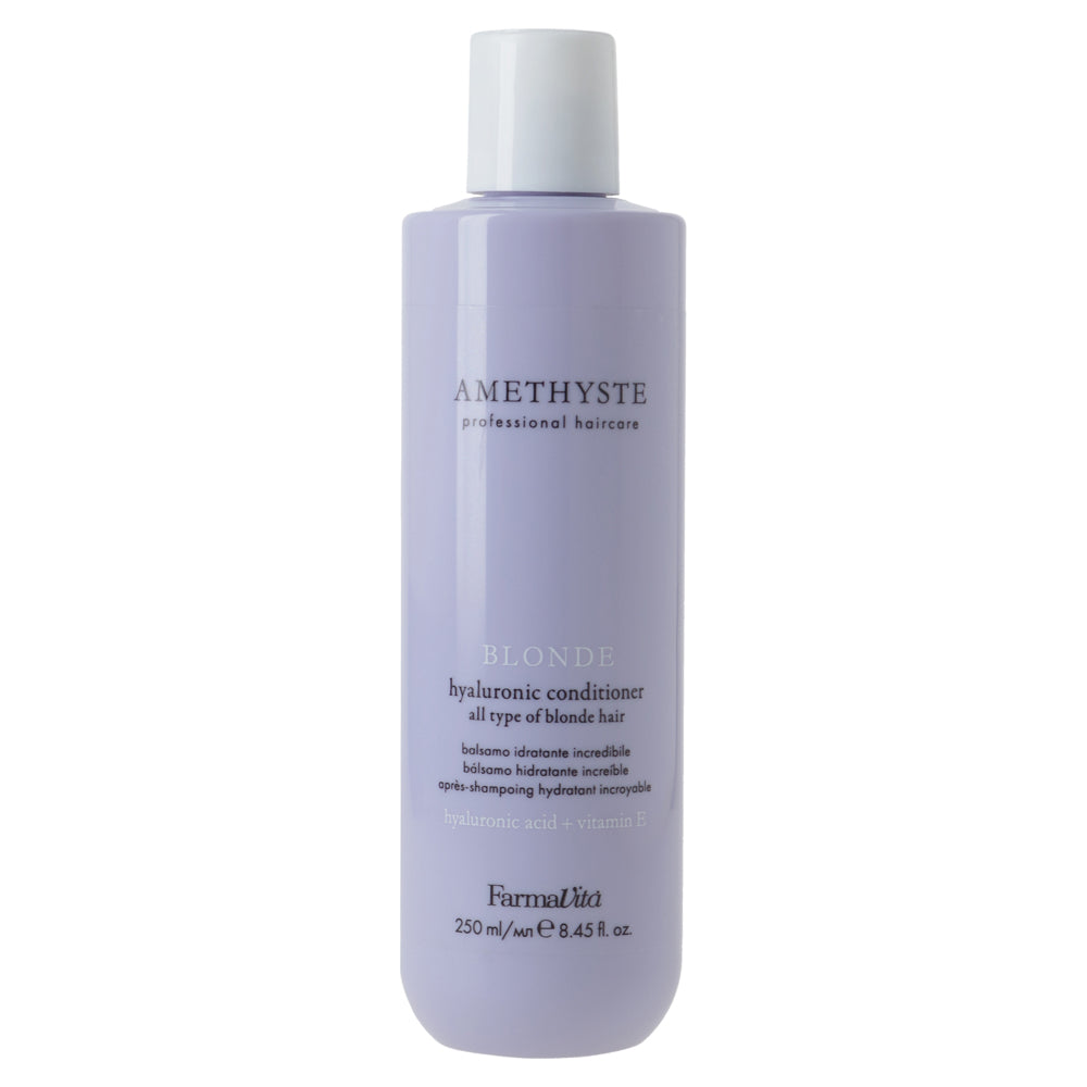 Amethyste Blonde Hyaluronic Conditioner 250ml by FarmaVita Italy — professional hydrating conditioner with hyaluronic acid for blonde hair, wholesale at Beauty Canada