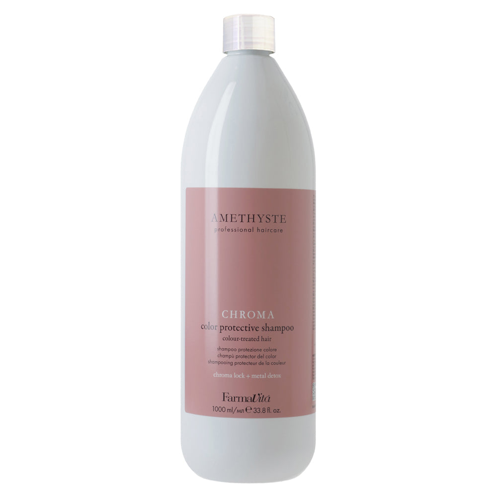 Amethyste Chroma Color Protective Shampoo 1000ml by FarmaVita Italy — professional colour-protective shampoo for coloured hair, back bar size, wholesale at Beauty Canada