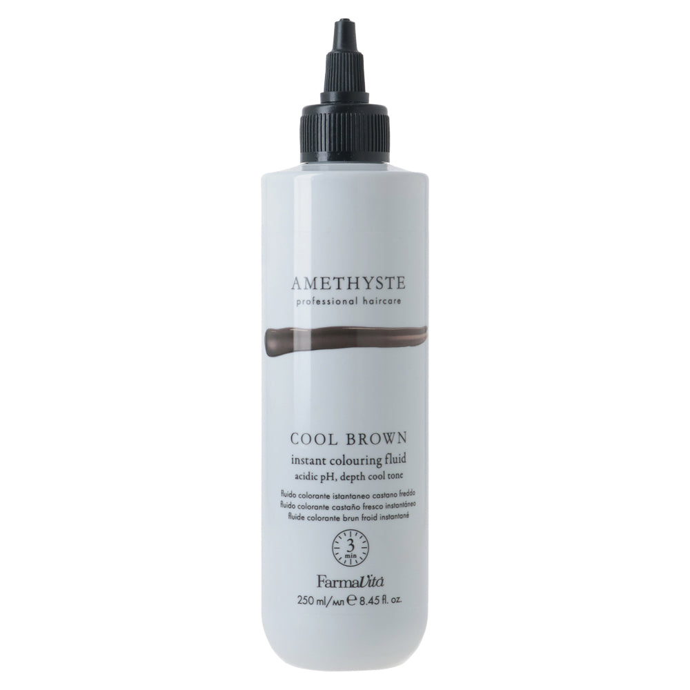 Amethyste Cool Brown Instant Colouring Fluid 250ml by FarmaVita Italy — professional instant toning fluid for cool brown tones, wholesale at Beauty Canada