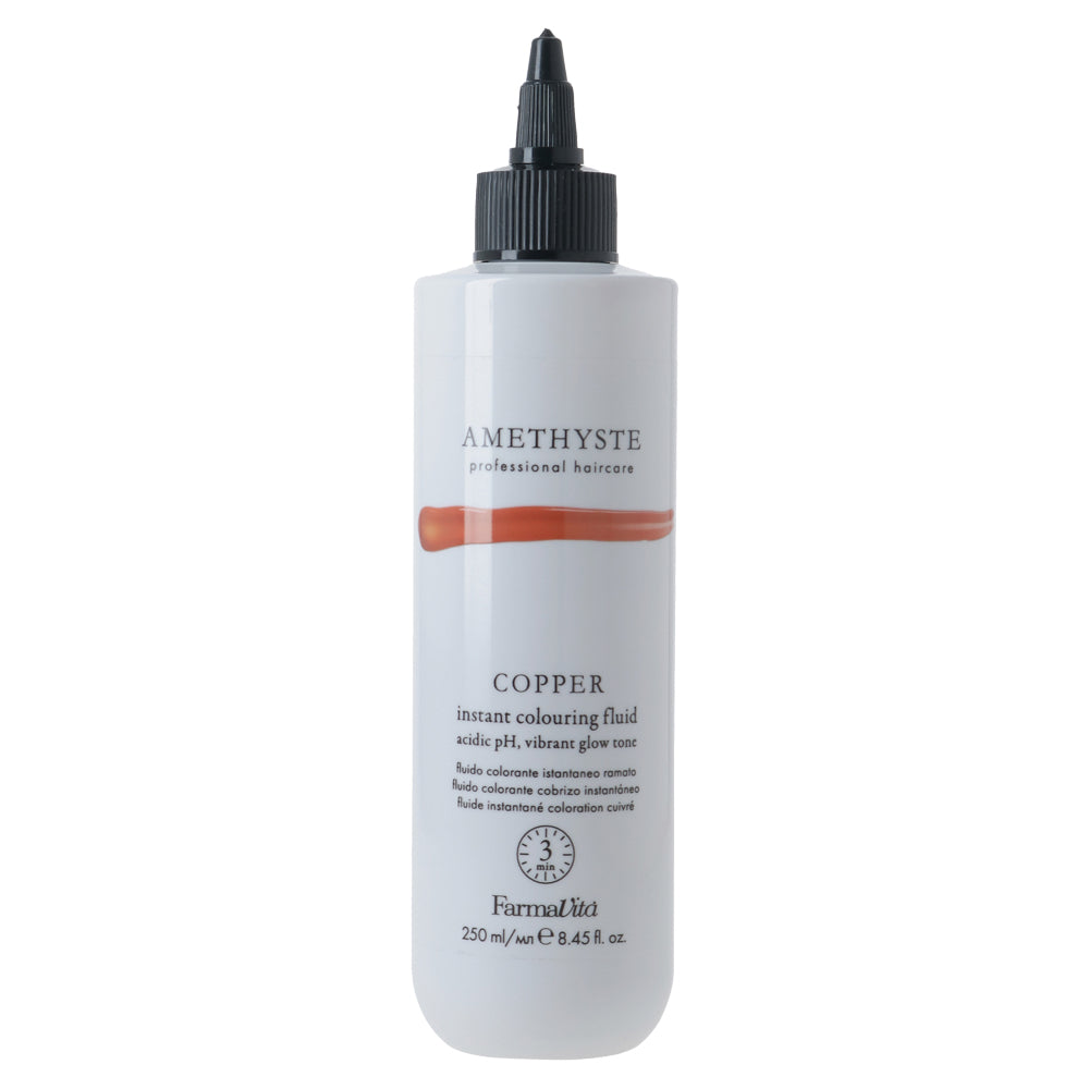 Amethyste Copper Instant Colouring Fluid 250ml by FarmaVita Italy — professional instant toning fluid for copper tones, wholesale at Beauty Canada