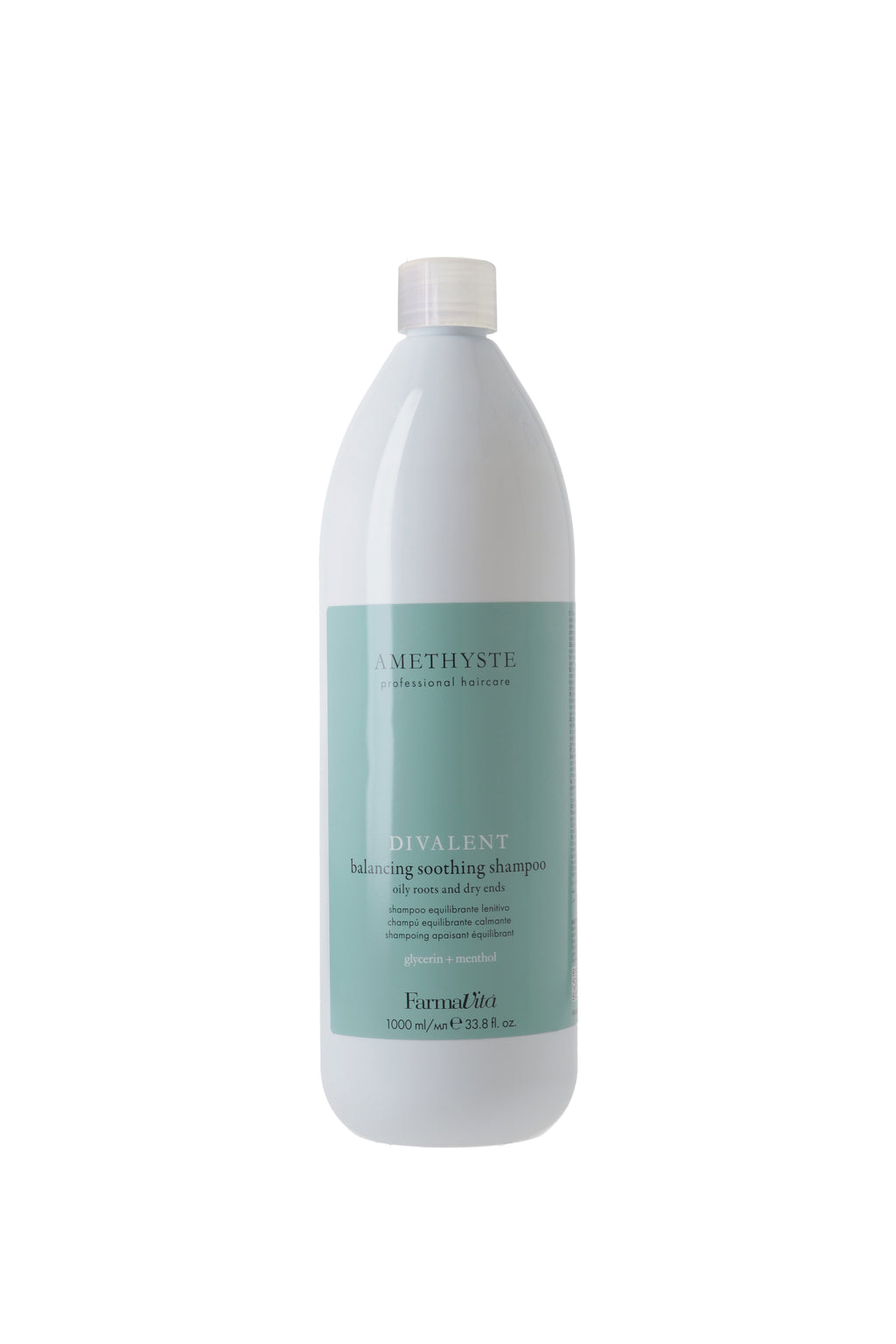 Amethyste Advance Divalent Balancing Soothing Shampoo 1000ml alternative product view — FarmaVita professional scalp care, Beauty Canada authorized Canadian distributor