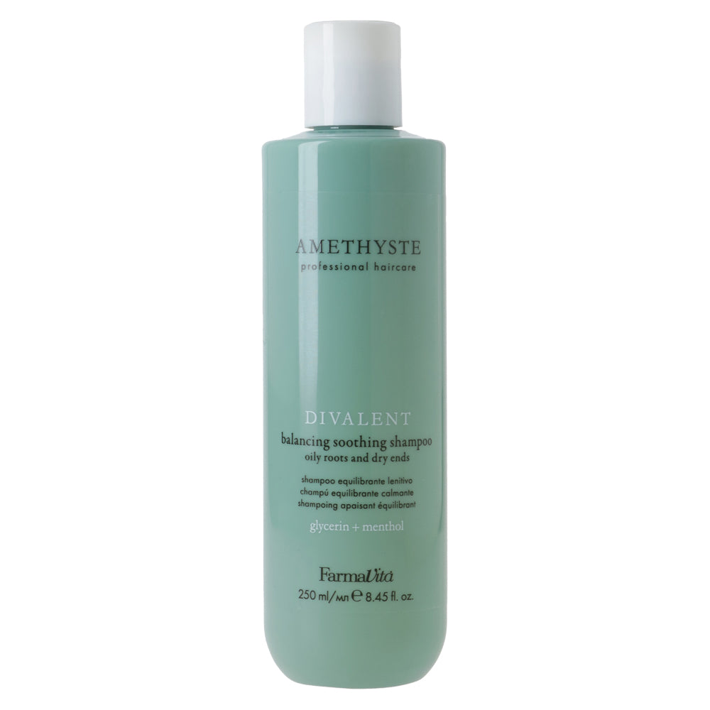 Amethyste Advance Divalent Balancing Soothing Shampoo 250ml by FarmaVita Italy — professional balancing shampoo for oily roots and dry ends, wholesale at Beauty Canada