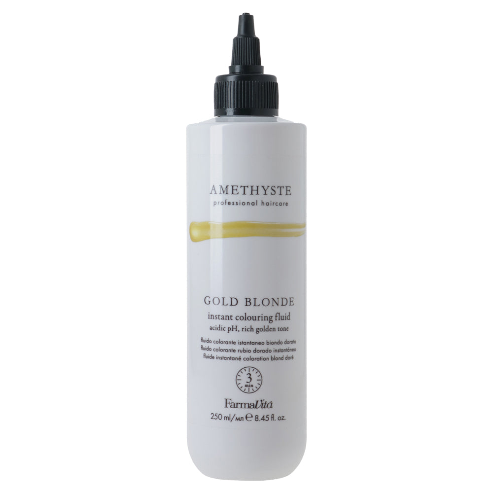 Amethyste Gold Blonde Instant Colouring Fluid 250ml by FarmaVita Italy — professional instant toning fluid for gold blonde tones, wholesale at Beauty Canada