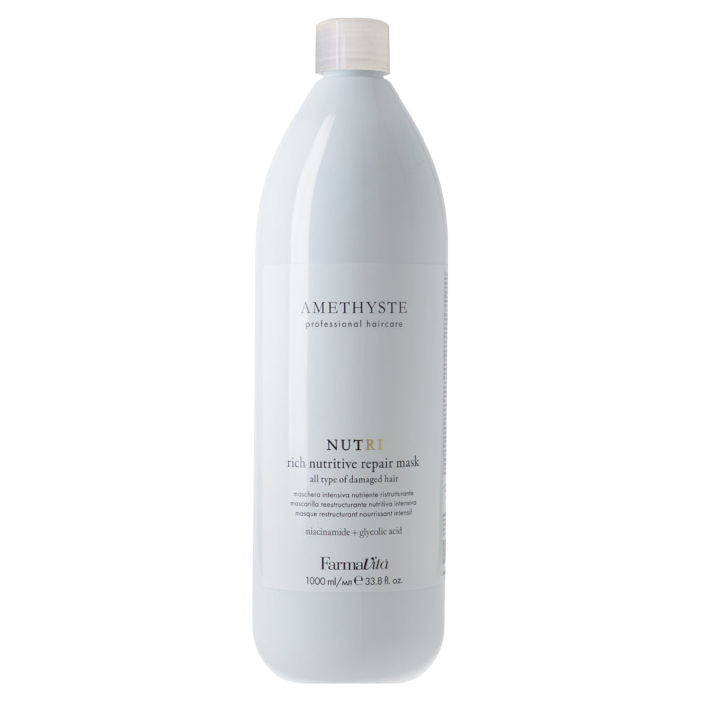 Amethyste Nutri Rich Nutritive Repair Mask 1000ml by FarmaVita Italy — professional rich nourishing repair mask for dry hair, back bar size, wholesale at Beauty Canada
