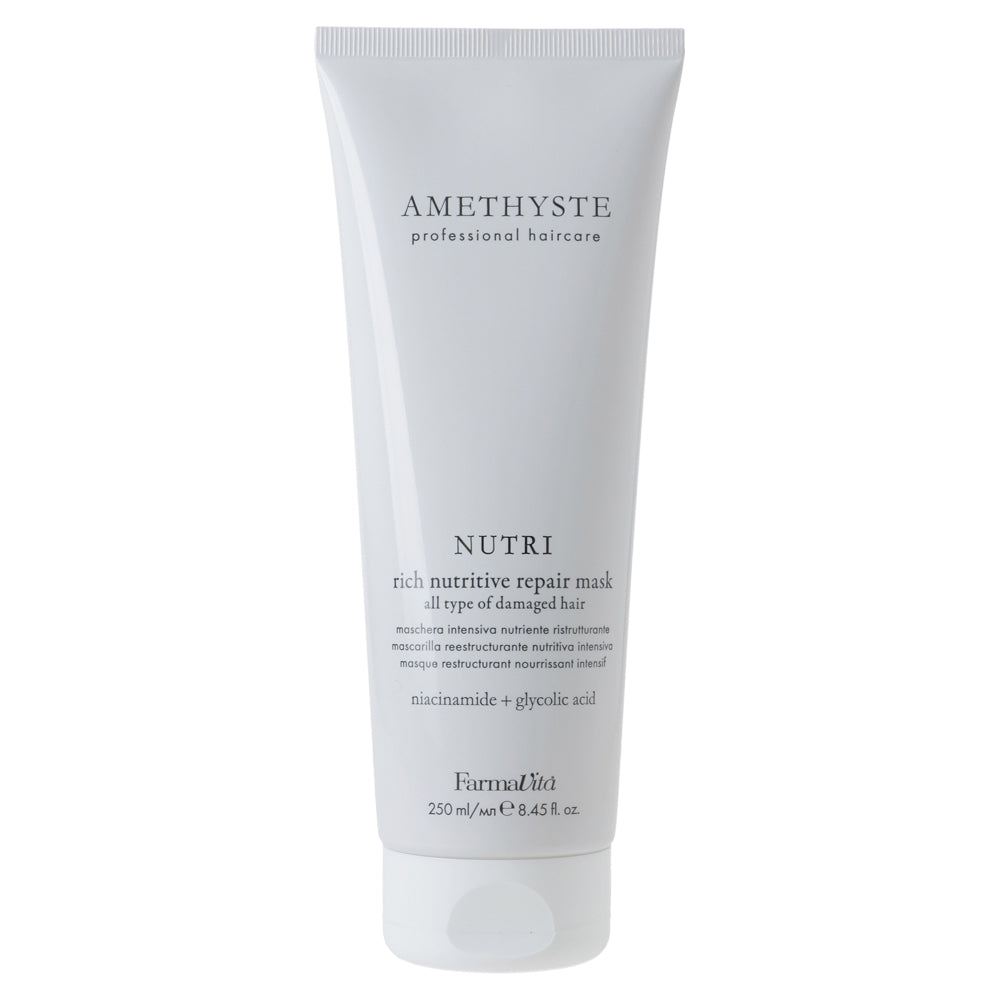 Amethyste Nutri Rich Nutritive Repair Mask 250ml by FarmaVita Italy — professional rich nourishing repair mask for dry hair, wholesale at Beauty Canada