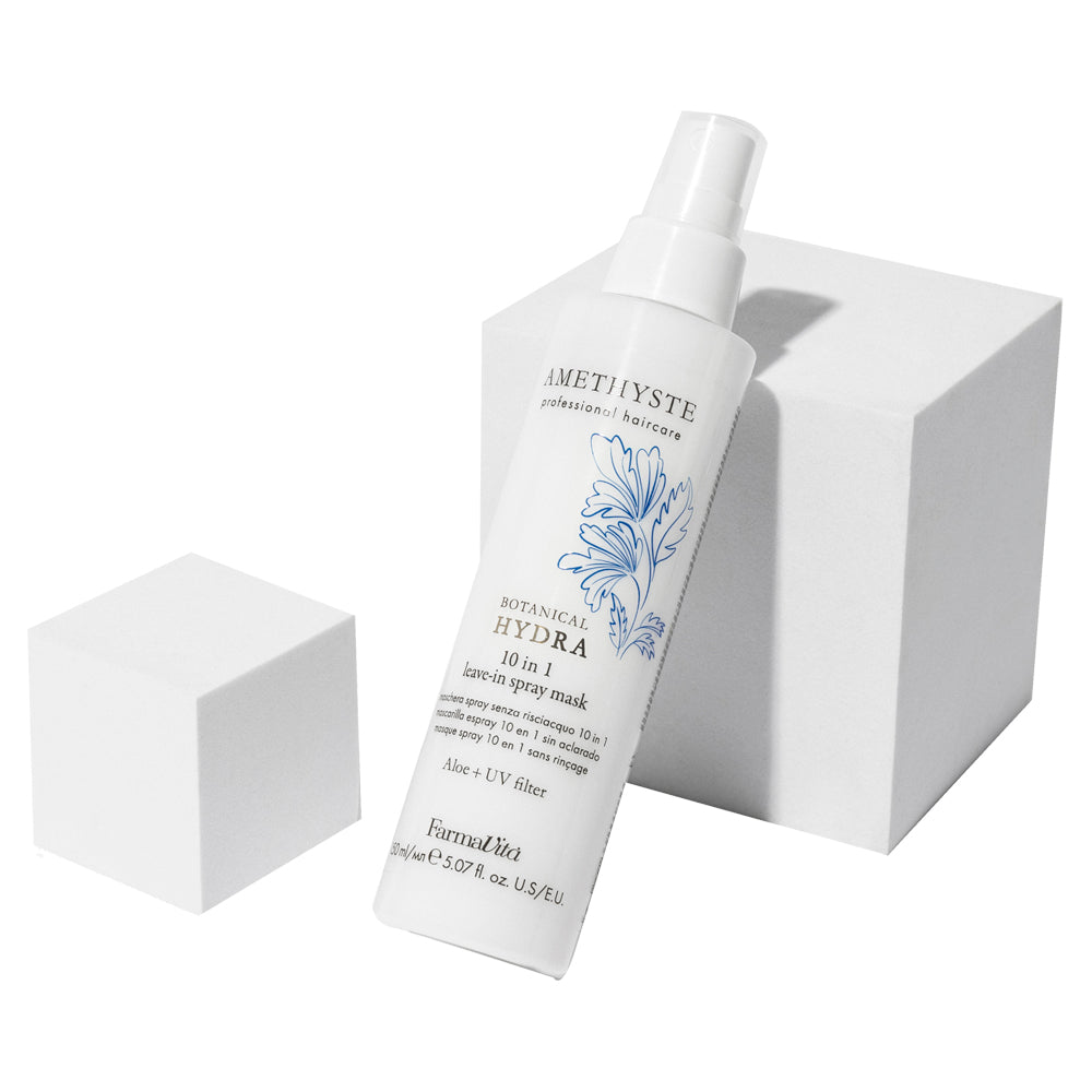 Amethyste Botanical Hydra 10-in-1 Leave-in Spray Mask 150ml by FarmaVita Italy — professional 10-in-1 leave-in hydrating spray mask with frizz control, wholesale at Beauty Canada