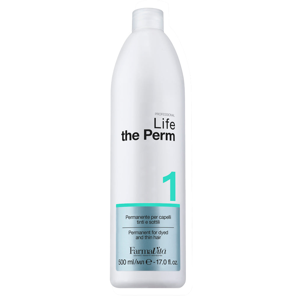 Life The Perm No.1 500ml by FarmaVita Italy — professional permanent wave lotion for normal hair, wholesale at Beauty Canada