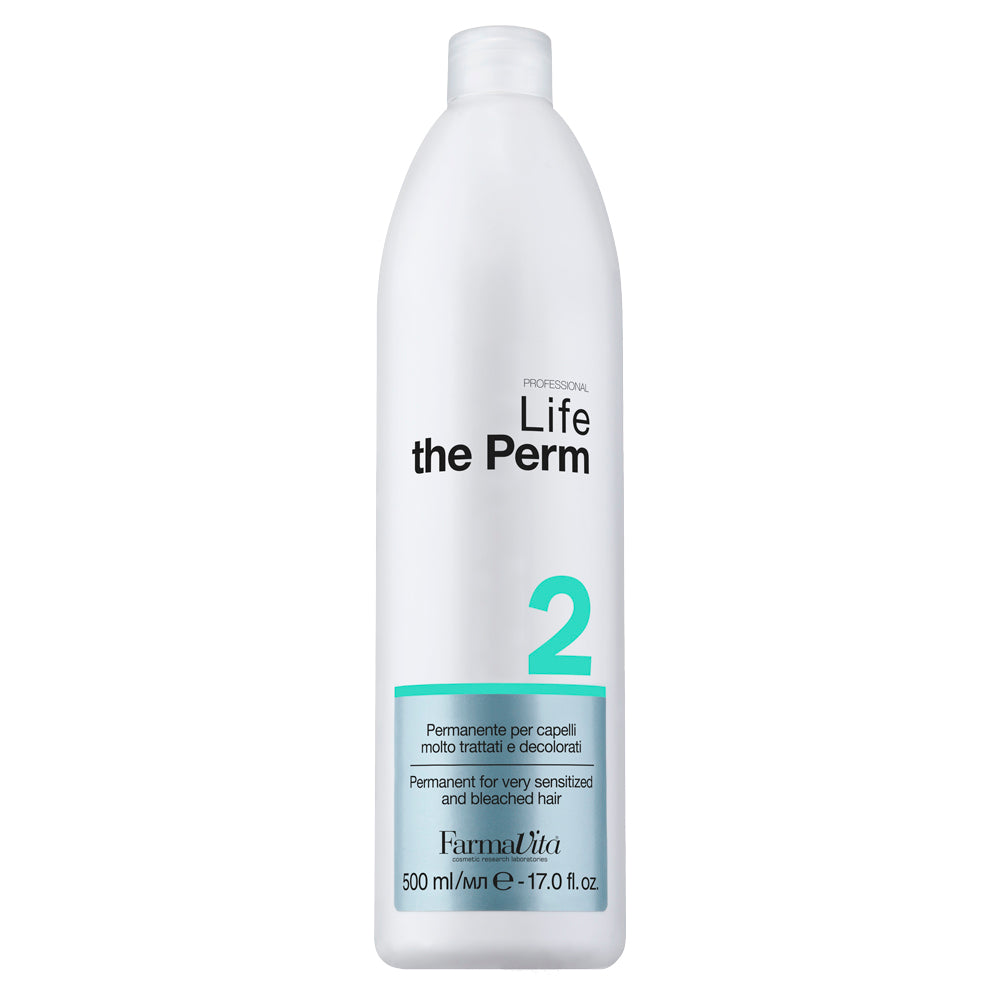 Life The Perm No.2 500ml by FarmaVita Italy — professional permanent wave lotion for coloured and sensitized hair, wholesale at Beauty Canada