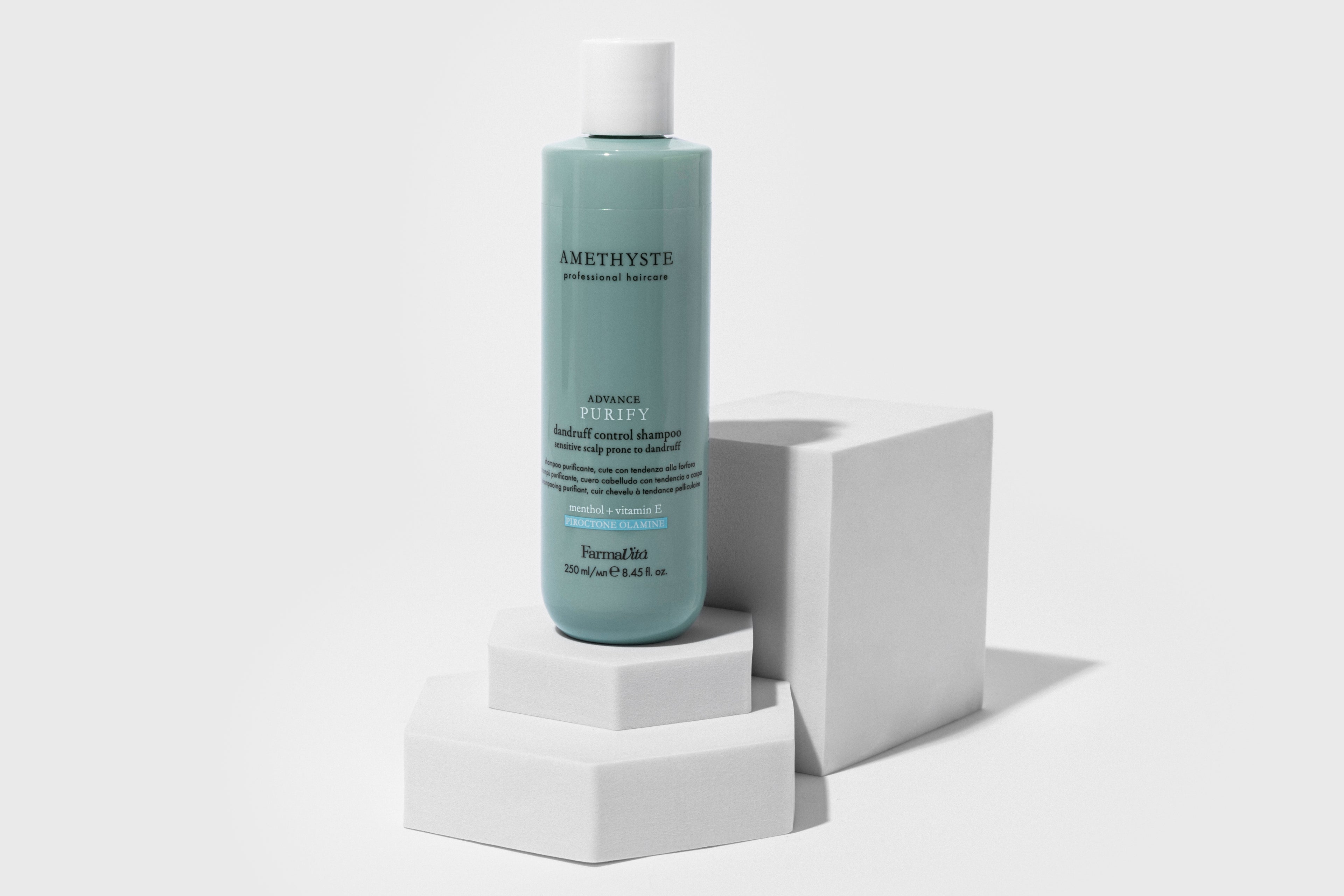 Amethyste Advance Purify Dandruff Control Shampoo 250ml alternative product view — FarmaVita professional scalp care, Beauty Canada authorized Canadian distributor