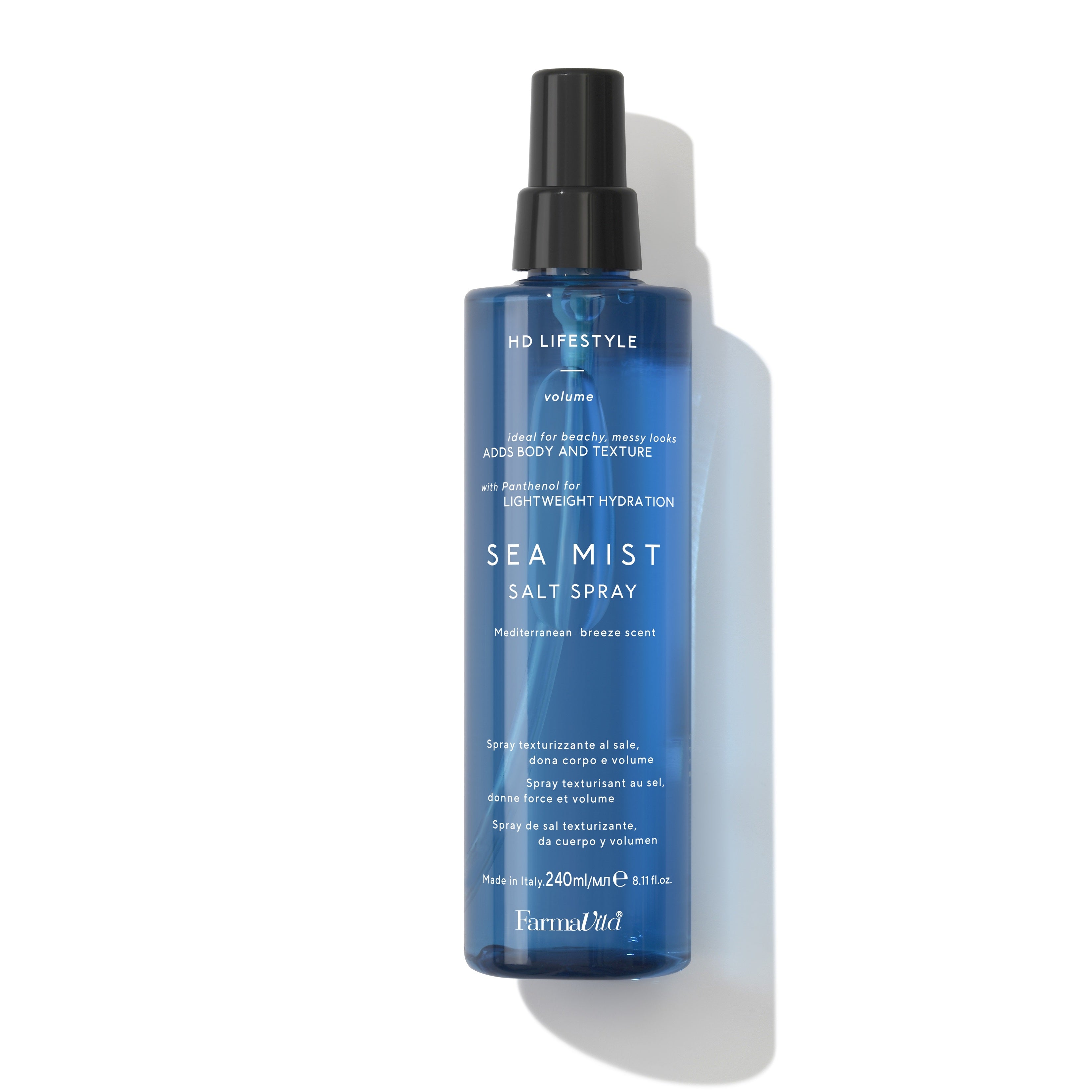 HD Life Style Sea Mist Salt Spray 240ml by FarmaVita Italy — professional sea salt spray for beach waves and texture, wholesale at Beauty Canada