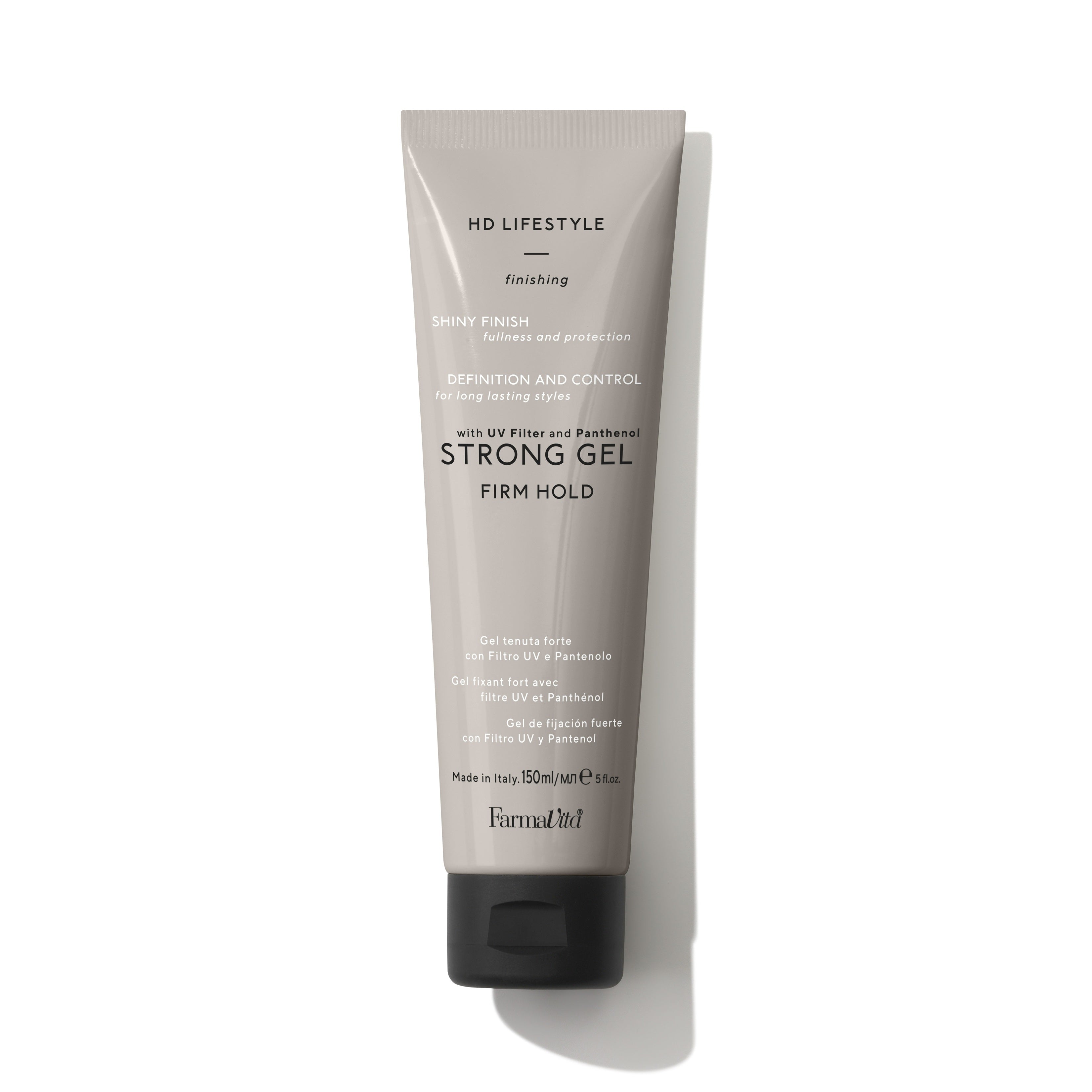 HD Life Style Strong Gel 150ml by FarmaVita Italy — professional strong-hold styling gel, wholesale at Beauty Canada