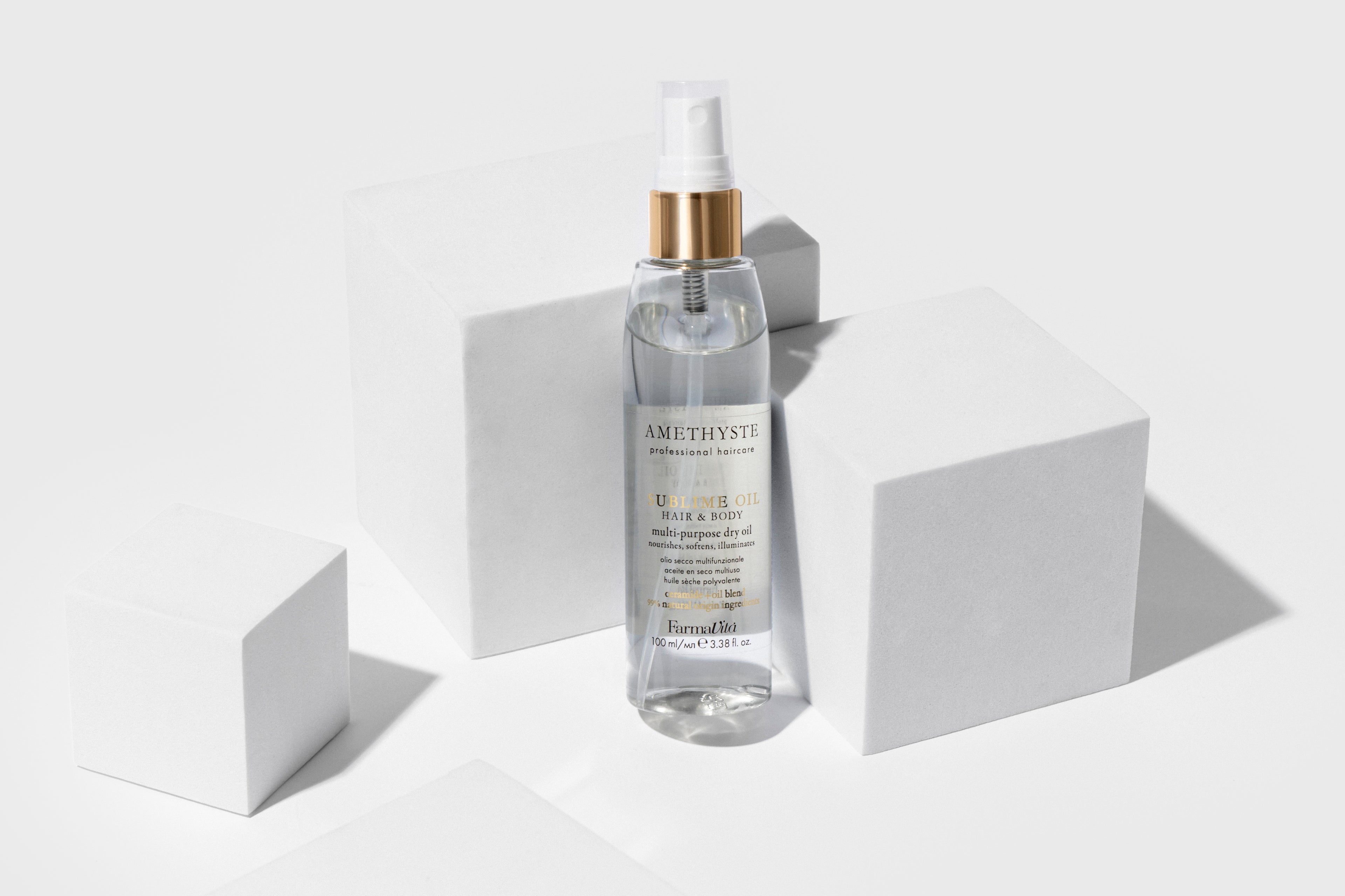 Amethyste Sublime Oil Hair & Body Dry Oil 100ml alternative product view — FarmaVita professional multi-use oil, Beauty Canada authorized Canadian distributor