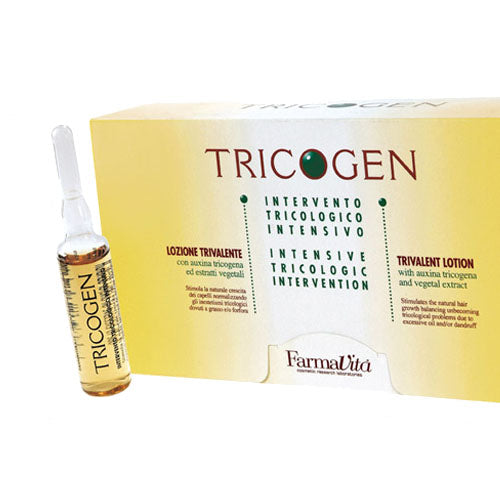 Tricogen Lotion 12 x 8ml Vials by FarmaVita Italy — professional anti hair loss scalp treatment lotion vials, wholesale at Beauty Canada