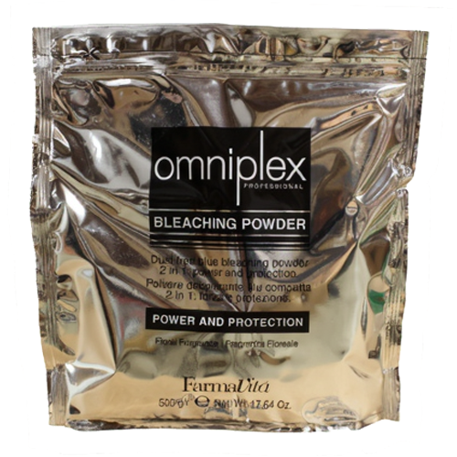 Omniplex Bleaching Powder Blue 500g by FarmaVita Italy — professional blue bleaching powder with Omniplex bond care, wholesale at Beauty Canada