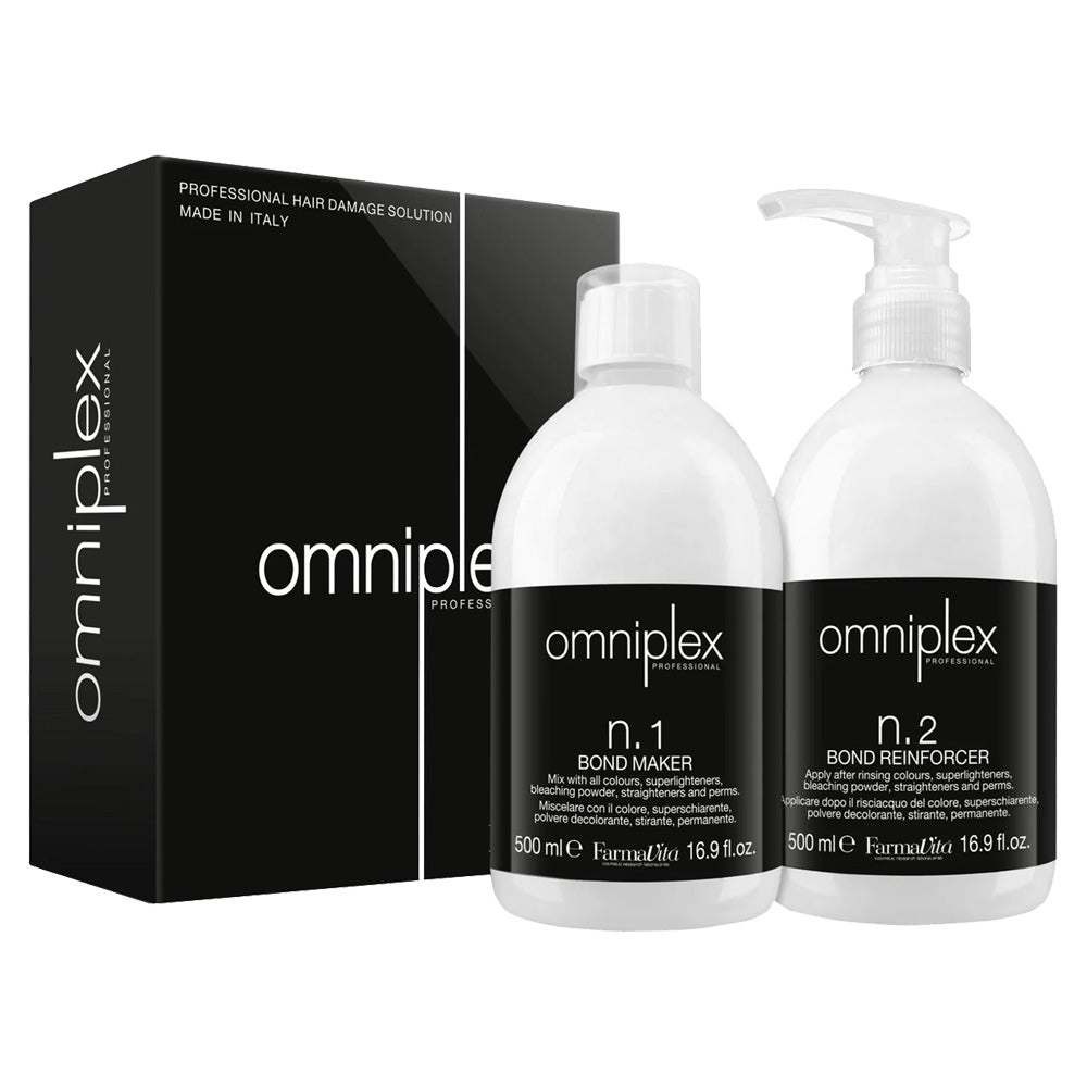 Omniplex Salon Kit by FarmaVita Italy — professional in-salon bond care kit for colour and bleach services, wholesale at Beauty Canada